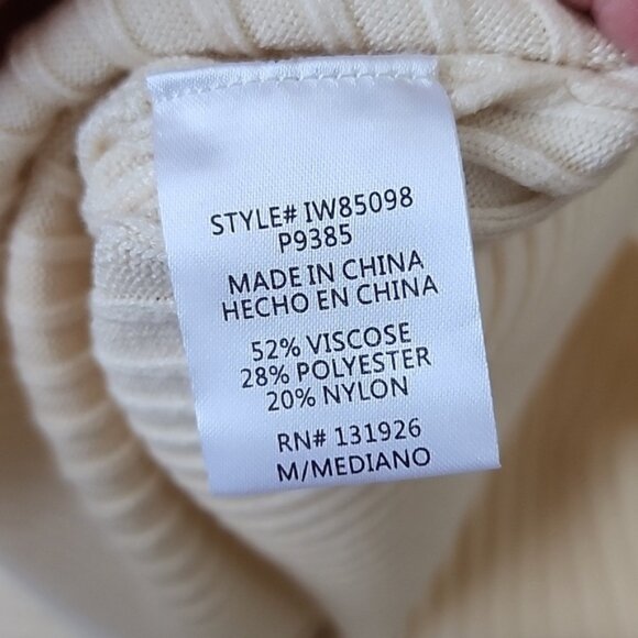 New Bohme Cream Ribbed Knit Dress Size Medium - Picture 10 of 10